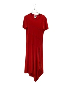 ISSEY MIYAKE FETE Short Sleeve Knit Dress L Size Red IF44JH536 From Japan - Picture 1 of 24