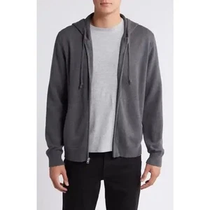 Felpa cardigan Gobi Mongolian Cashmere uomo grigio full zip maglia taglia XL - Foto 1 di 8