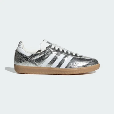 Adidas Samba OG "Plata agrietada metálica" Colorway para mujer talla 5 JR0035 Foto 1 de 4