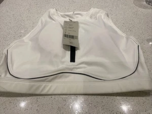 Sweaty Betty Power Contour Zip Bra Size Medium Removable Pads White *marked* - Picture 1 of 7