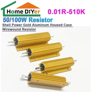 50/100 W Shell Power Drahtwiderstand im Gold-Aluminiumgehäuse - Bild 1 von 5