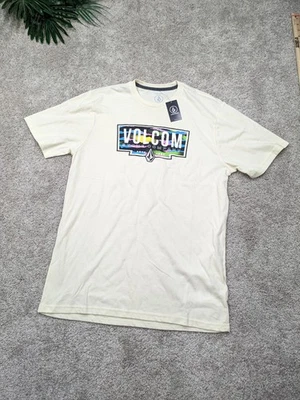 Volcom Shirt Mens M Medium Beige Crew Neck Modern Fit Surf Skate Creme NWT $30 - Image 1 of 4