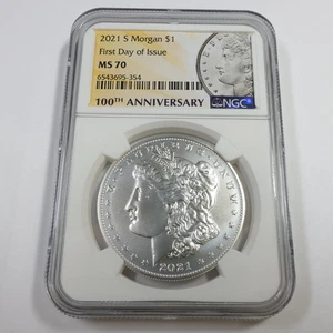 2021 S San Francisco NGC MS70 FDIC - Silver Morgan Dollar $1 US Coin #57148A - Picture 1 of 3