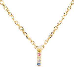Collar plata chapado Oro 18 K Luxenter Alphabet NH109Y20I Circonitas multicolor - Imagen 1 de 5