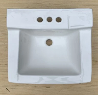 Vtg Ceramic White 19x18 American Standard Old Bath Wall Sink - Image 1 of 4