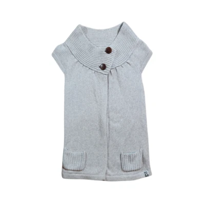 Cárdigan Roxy Cable Tejido Gris Suéter Botones Madera Talla Pequeña Foto 1 de 4