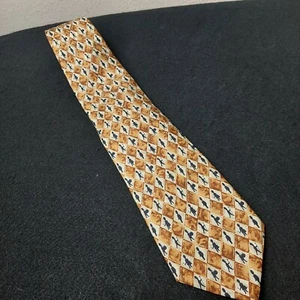 Dunhill 100% Silk Neck Tie Green Graphic Queen's Guard England Diamond - Picture 1 of 10