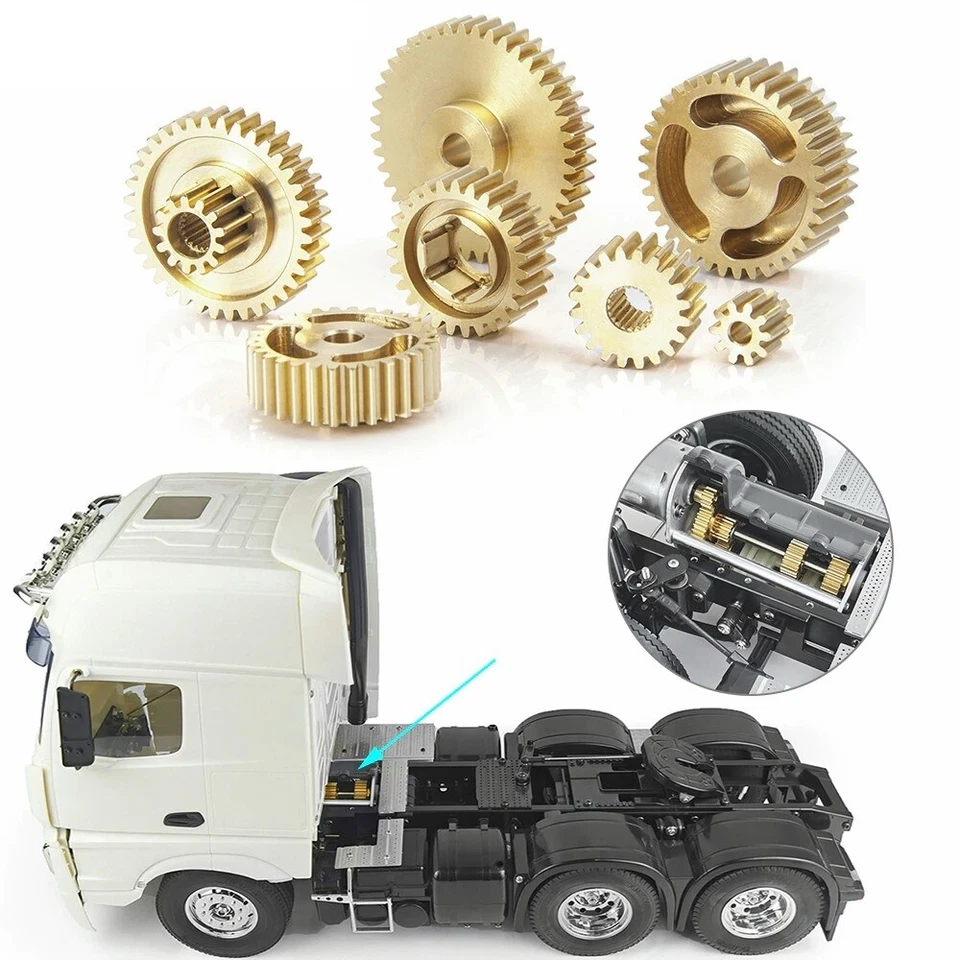 7PCS Motor Gearbox Gear Set for 1/14 Tamiya RC Car Tow Drag Trailer Truck RC Car - Image 1 of 4