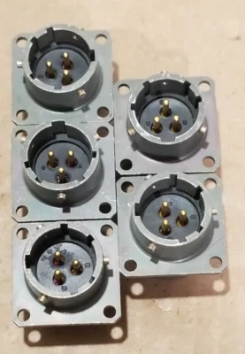 5x - Amphenol  PTB-12-3PS Metal Circular Connector - 3Pin - Image 1 of 2