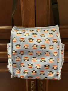 Paul Frank Blue Monkey Zip Diaper Waterproof Lunch Stroller Bag Mini-Tote READ - Picture 1 of 11