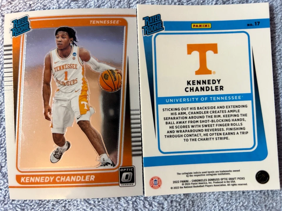 Kennedy Chandler Vols 2022 Chronicles Draft Picks OPTIC Rated Rookie #17 free sh - Image 1 of 1