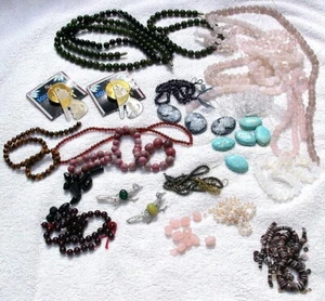 TWO POUNDS BEAD STRANDS LOOSE BEADS CABOCHON BROOCH BELOW COST CLOSEOUTS DD#3 - Picture 1 of 5