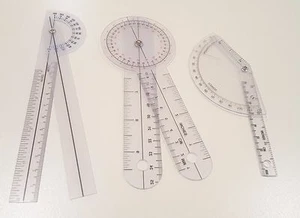 Set of 3 PIECE SPINAL FINGER GONIOMETER PROTRACTOR RULER 360 DEGREE 6 inch - Picture 1 of 4