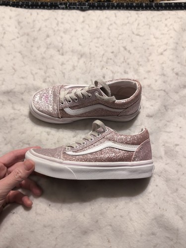 Scarpe sneakers Vans lurex rosa glitter giovani taglia 2 fuori muro 508731 LEGGI