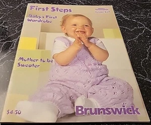 EC9 BRUNSWICK 1985, FIRST STEPS BABY'S  WARDROBE KNIT & CROCHET PATTERN LEAFLET - Picture 1 of 11