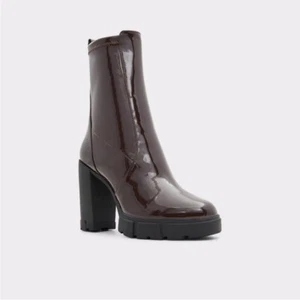 NEW ALDO Llana Women's Platform Heeled Ankle Boots Chocolate Brown - Picture 1 of 8