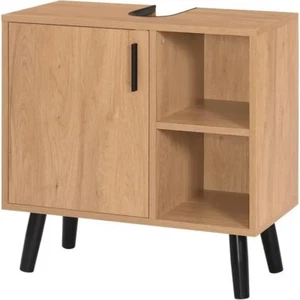 Waschbeckenunterschrank Badezimmerschrank aus Holzwerkstoff Metallrahmen 0158yw - Bild 1 von 3