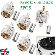 5X PL259 Plug Set for RG8X Mini8 LMR240 Male Clamp Compression Type Mini-8 UHF