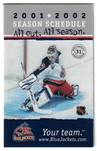 2001-02 Columbus Blue Jackets NHL Hockey Schedule !!! Donatos Pizza - Picture 1 of 2