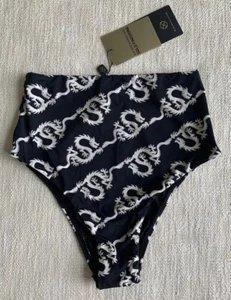 VIX Paula Hermanny Womens XS Swim Bottom Dragon Hot Pant Black High Waist NEW!! - Picture 1 of 9