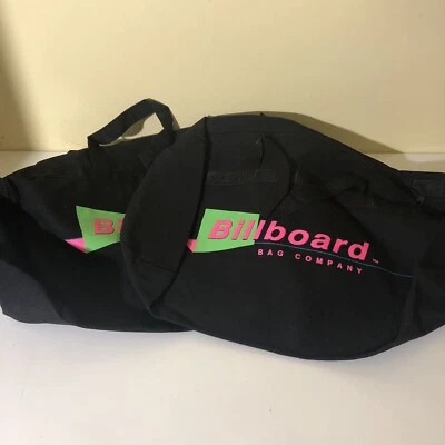 VTG 80s 90s Billboard Duffel Barrel Bags Set of 2 Deadstock Pink Green - Image 1 of 4
