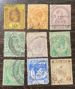 VINTAGE - ANTIQUE STAMP COLLECTION LOT - MALAYA STRAIT SETTLEMENTS - Picture 1 of 1