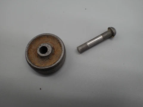 Antique SINGER  1/2" X 1 1/4" Treadle Sewing Machine Caster Wheel w/ Pin Cover