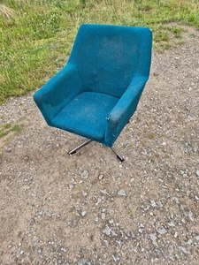 1 Designer Sessel Pill Chair Drehsessel Türkis Easy Chair Space Age Vintage 70er - Bild 1 von 18