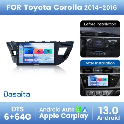 Dasaita 10.2" Android 13 estéreo para Toyota Corolla 2014-2016 4G LTE WiFi CarPlay Foto 1 de 4