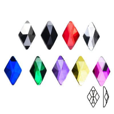 Rombo 6x10 mm Colorido Arte en Uñas Estrás No Hotfix Cuentas de Vidrio Traseras Planas Foto 1 de 4