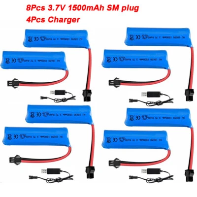 8Pack 3.7V 1500mAh Rechargeable Battery For RC Toys Helicopter Airplane Car Boat - Image 1 of 4
