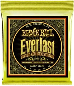 Ernie Ball 2560 Everlast Extra Light Coated 80/20 Bronze Acoustic Guitar Strings - Picture 1 of 1