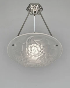 DEGUÉ Roc: FRANZÖSISCH 1930 ART DECO ANHÄNGER. Lampenkronleuchter Müller Ära Frankreich - Bild 1 von 11