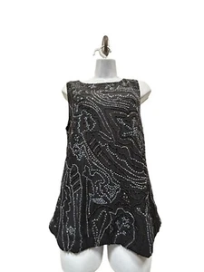 Chico’s Travelers Vintage Gr.1 US M (8) schwarz verziertes glitzerndes sexy Tanktop - Bild 1 von 4