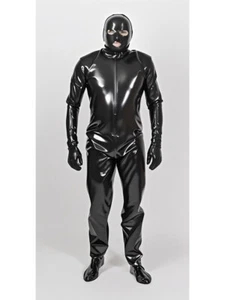 Body negro 100 % goma látex mallas traje de gato traje de juegos con disfraces 0,4 mm S-XXL - Imagen 1 de 4