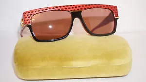 GUCCI New Sunglasses Black Red Snake Skin Red GG0483S 004 60 14 140 - Picture 1 of 10
