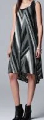 Просто Вера Ванг серый черный потертый Hi низкий бак платье средний богемное гранж  - Изображение 1 из 4