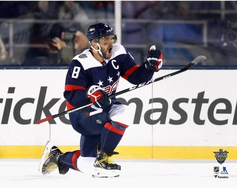 Alex Ovechkin Capitals 2018 Stadium Series Goal Celebration 11x14 Photo Cover