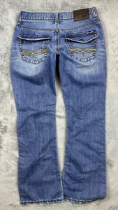 Seven for All Man kind Jeans Mens 30x32 Blue Boot Cut Distressed Cowboy Western - Picture 1 of 12