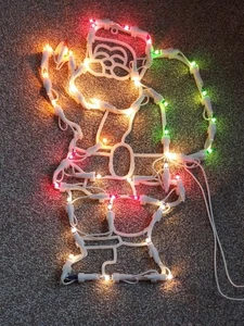 Vintage Woolworths Santa Indoor Silhouette Weihnachten Xmas Lights Retro 90er! - Bild 1 von 6