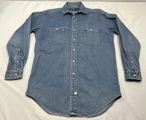 Vintage Polo Ralph Lauren Denim Button Up Shirt Long Sleeve Size Small Pockets - Picture 1 of 8