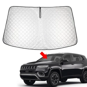 Car Foldable Windshield Sun Shade Visor Protector Custom For Jeep Compass 17-24 - Picture 1 of 18