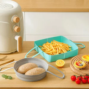 Silikonform Für Heißluftfritteuse Heißluft Silikonform Set Rund/Eckig ,Back Korb - Bild 1 von 24