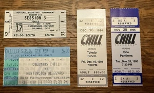 3 Columbus Chill 1993,1994,1995 ECHL Minor Hockey Ticket Stubs Vs Toledo, Erie + - Bild 1 von 2