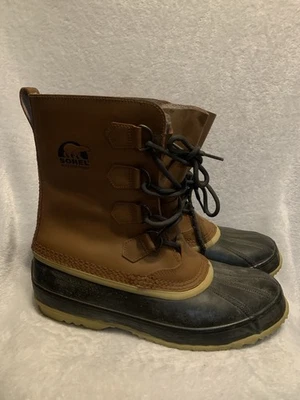 Sorel 1964 Pac Cayenne Cuero Encaje Impermeable Goma Pato Botas Hombre’s Talla 10 Foto 1 de 4