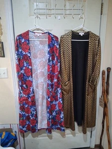 Lularoe Duster Cardigan, Lot Of 2, Roses Gold Lame - Picture 1 of 5