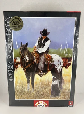 EDUCA Cowboy on Horse #15378 1000 PCS Puzzle 68x48cm Victoria Schultz New Sealed - Image 1 of 4