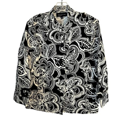 Blazer Jones New York Mediano M Para Mujer Blanco Negro Traje Abrigo Talla 8 10 Chaqueta Foto 1 de 4