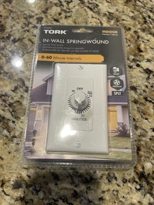Tork In-Wall Springwound Interval Timer Switch RFF60M Indoor White Faceplate - Picture 1 of 3