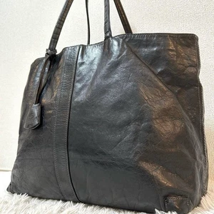 Aniary Leather Tote Bag Large Capacity Black All Leather Travel Shoulder - Picture 1 of 19